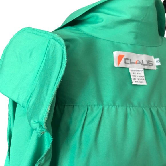 Vintage Turquoise Green PussyBow Blouse Chaus - Picture 10 of 16